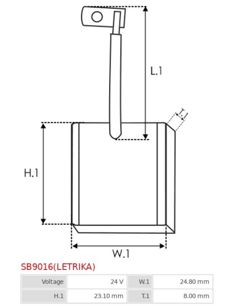 Indítómotorok keféi - SB9016(LETRIKA)