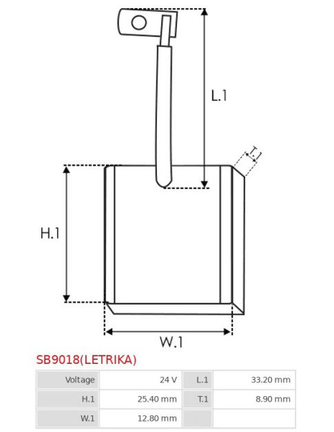 Indítómotorok keféi - SB9018(LETRIKA)