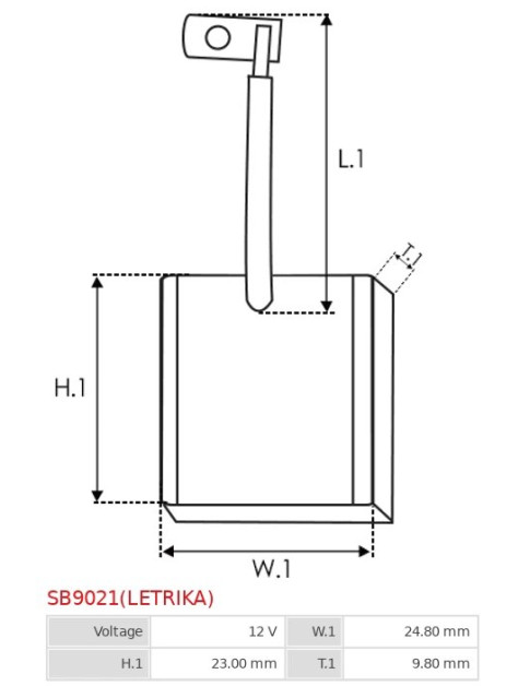 Indítómotorok keféi - SB9021(LETRIKA)