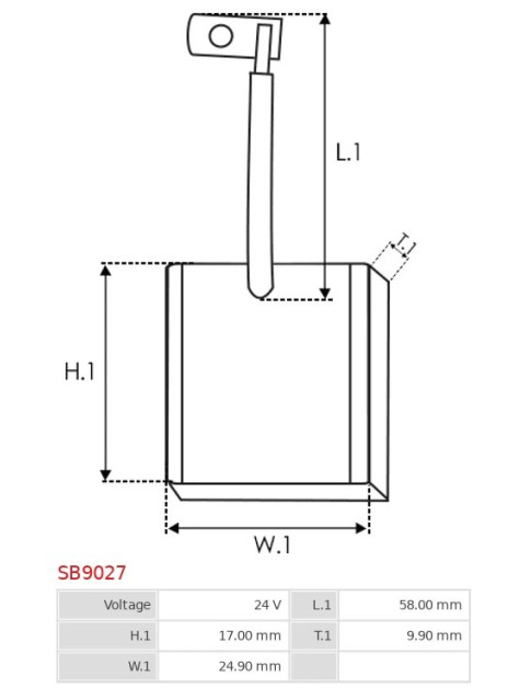 Indítómotorok keféi - SB9027