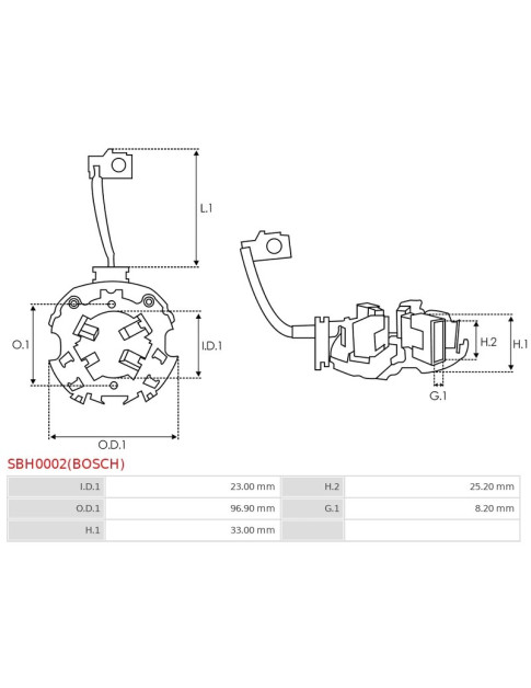 Indítómotorok kefetartói - SBH0002(BOSCH)