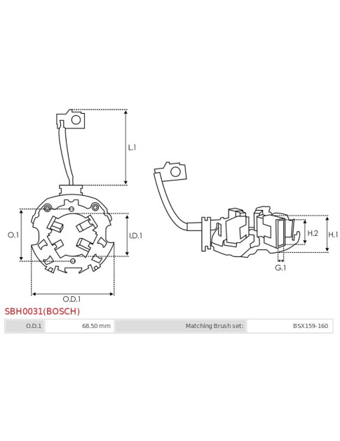 Indítómotorok kefetartói - SBH0031(BOSCH)