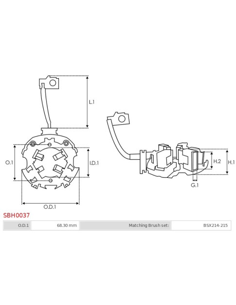 Indítómotorok kefetartói - SBH0037