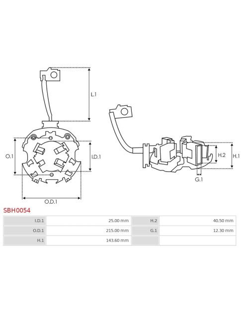 Indítómotorok kefetartói - SBH0054