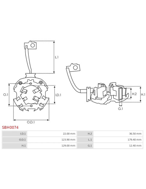 Indítómotorok kefetartói - SBH0074