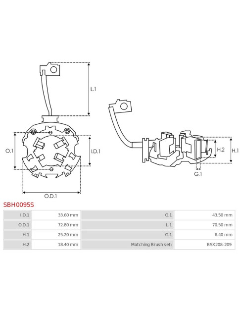 Indítómotorok kefetartói - SBH0095S