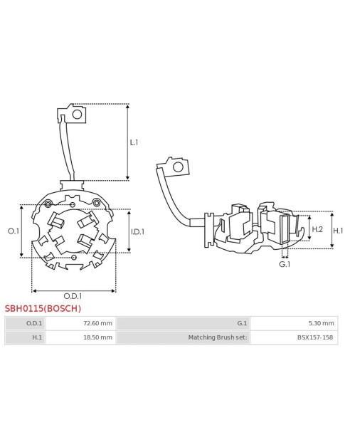 Indítómotorok kefetartói - SBH0115(BOSCH)