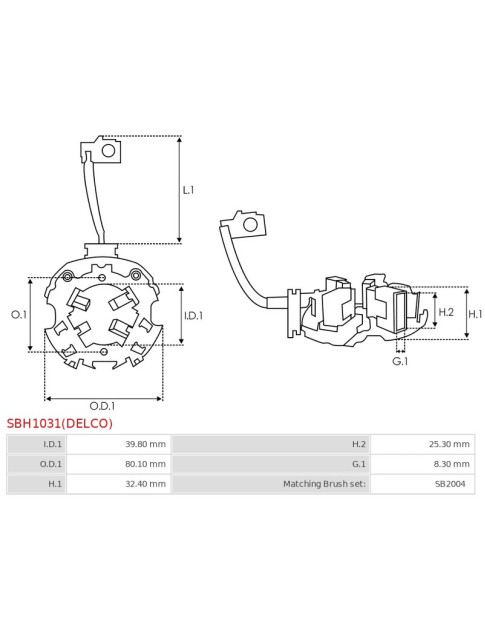 Indítómotorok kefetartói - SBH1031(DELCO)