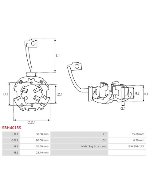 Indítómotorok kefetartói - SBH4015S