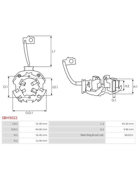 Indítómotorok kefetartói - SBH5022