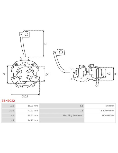 Indítómotorok kefetartói - SBH9022