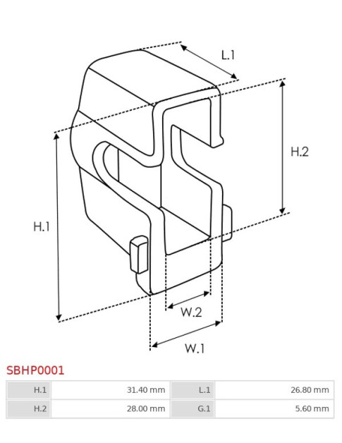 Indítómotor kefék befogói - SBHP0001