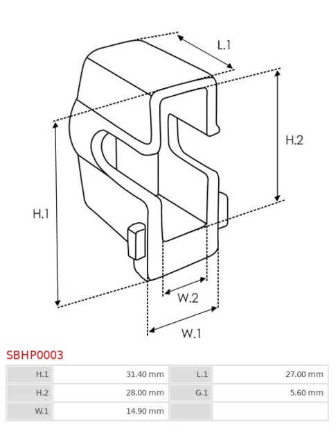 Indítómotor kefék befogói - SBHP0003