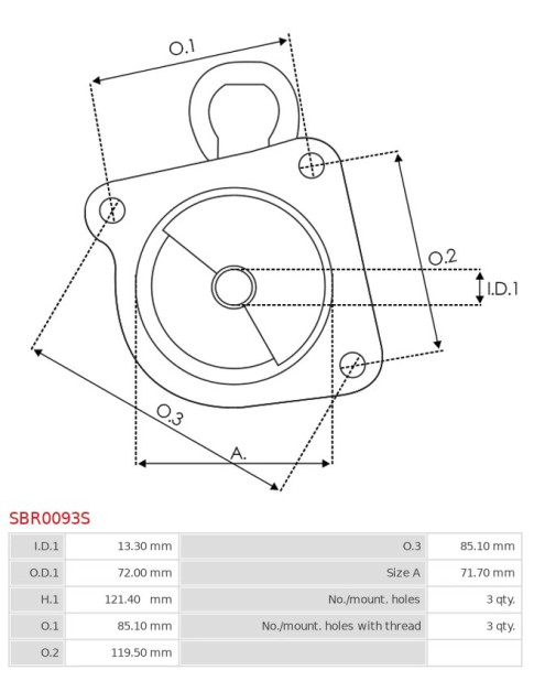 Indítómotor házai - SBR0093S