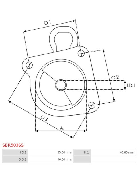 Indítómotorok közbenső házai - SBR5036S