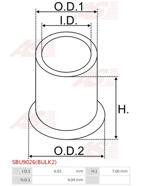 Indítómotorok perselyei - SBU9026(BULK2)