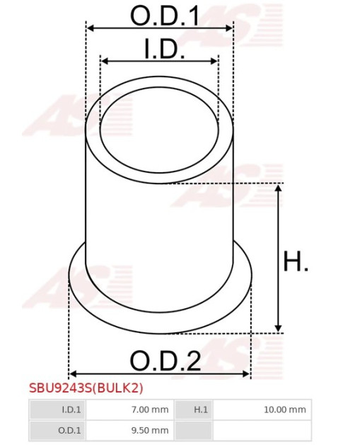 Indítómotorok perselyei - SBU9243S(BULK2)