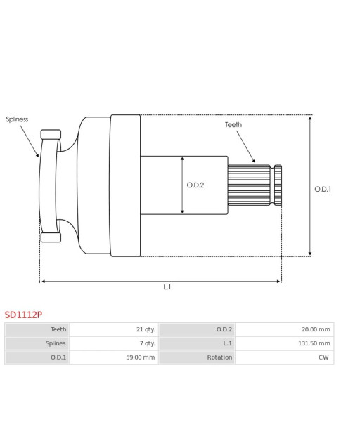 Indítómotor tengelykapcsolók - SD1112P