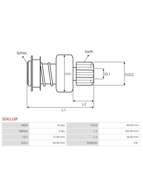 Indítómotorok bendixei - SD6110P