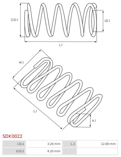 Indítómotor bendixek rugói - SDK0022