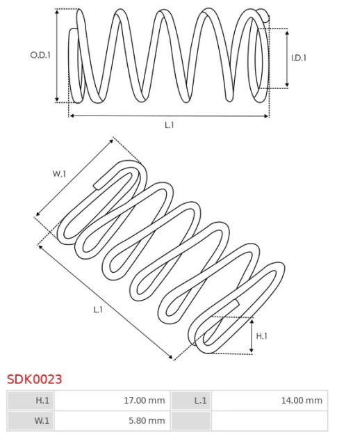 Indítómotor bendixek rugói - SDK0023