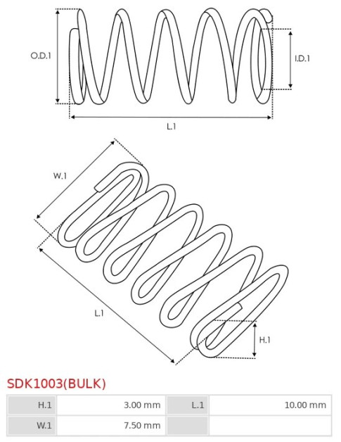 Indítómotor bendixek rugói - SDK1003(BULK)