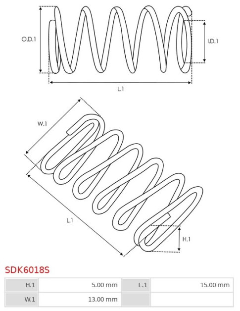 Indítómotor bendixek rugói - SDK6018S