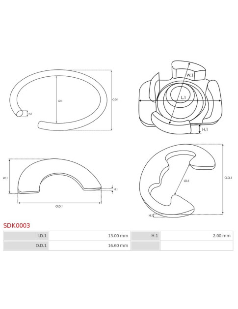 Indítómotor zárógyűrűi - SDK0003