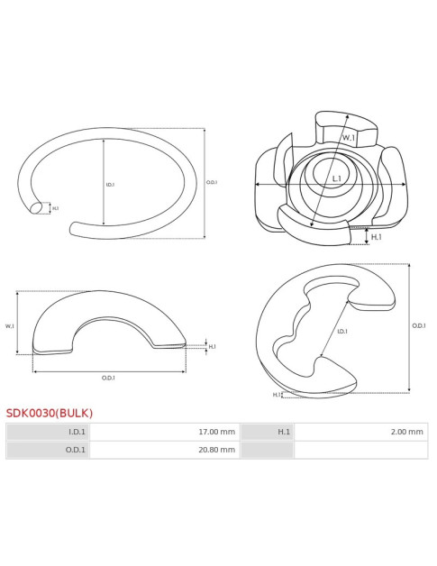 Indítómotor zárógyűrűi - SDK0030(BULK)