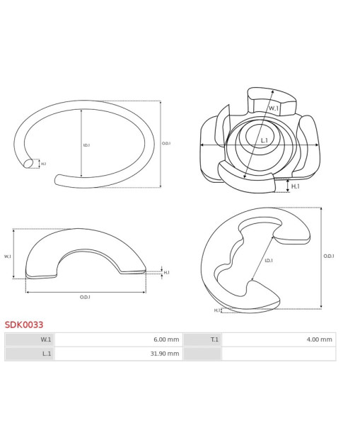 Indítómotor zárógyűrűi - SDK0033