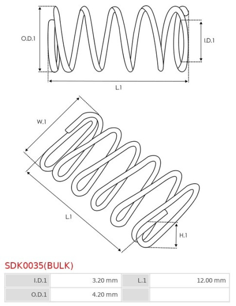 Indítómotor bendixek rugói - SDK0035(BULK)