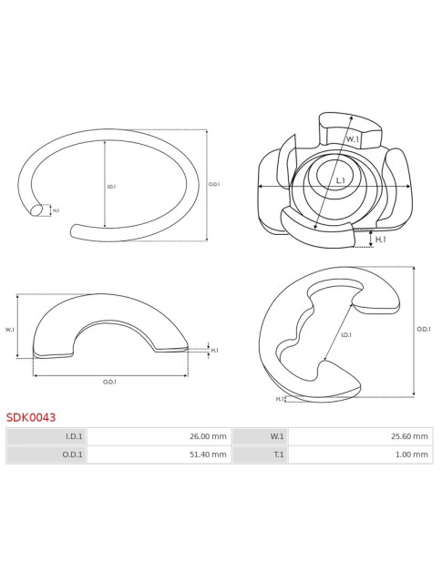 Indítómotor zárógyűrűi - SDK0043