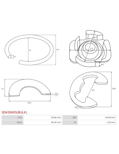 Indítómotor zárógyűrűi - SDK0045S(BULK)