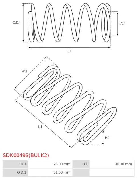 Indítómotor bendixek rugói - SDK0049S(BULK2)