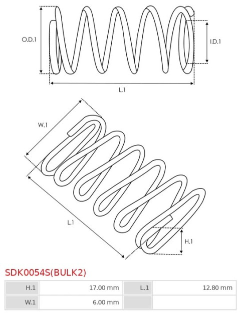 Indítómotor bendixek rugói - SDK0054S(BULK2)