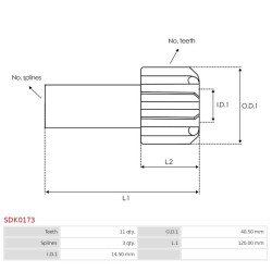 Indítómotor bendixek fogaskerekei - SDK0173