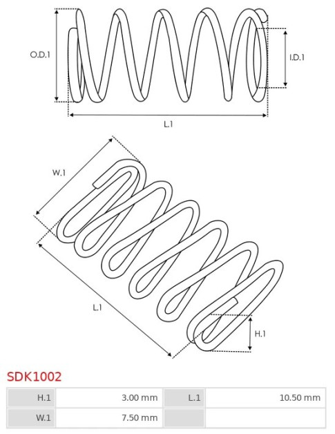 Indítómotor bendixek rugói - SDK1002