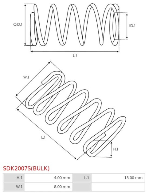 Indítómotor bendixek rugói - SDK2007S(BULK)