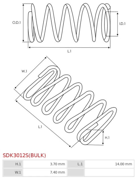 Indítómotor bendixek rugói - SDK3012S(BULK)