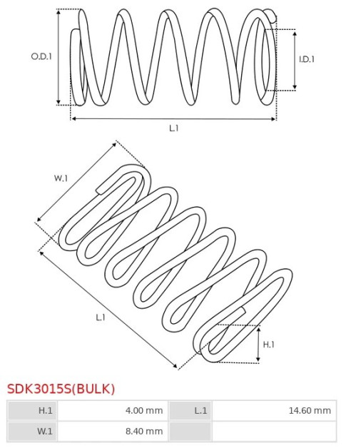 Indítómotor bendixek rugói - SDK3015S(BULK)