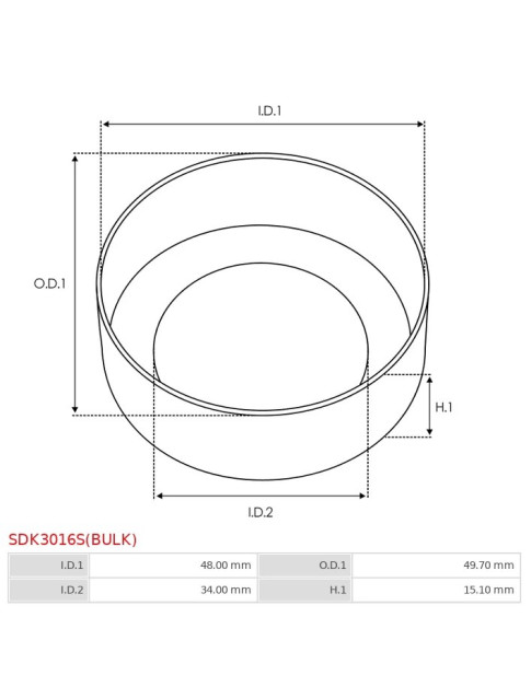 Indítómotor bendixek kupakjai - SDK3016S(BULK)