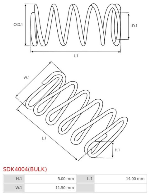 Indítómotor bendixek rugói - SDK4004(BULK)