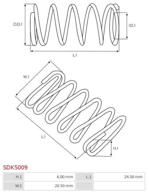 Indítómotor bendixek rugói - SDK5009