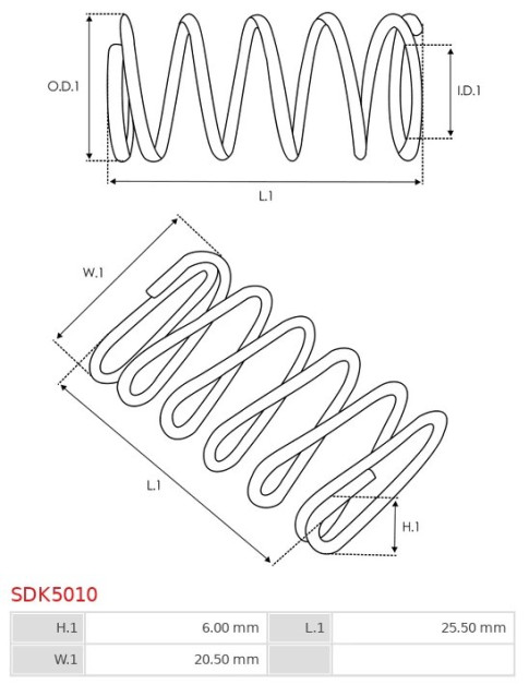 Indítómotor bendixek rugói - SDK5010