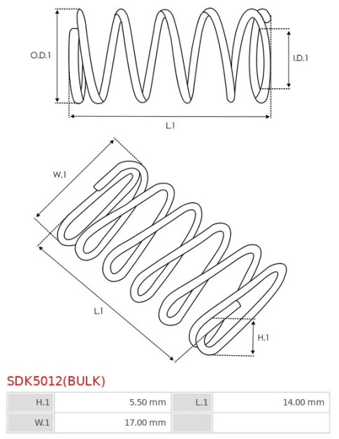 Indítómotor bendixek rugói - SDK5012(BULK)