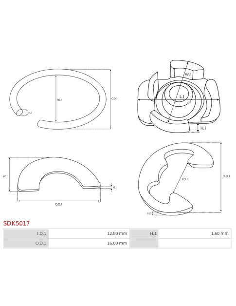 Indítómotor zárógyűrűi - SDK5017