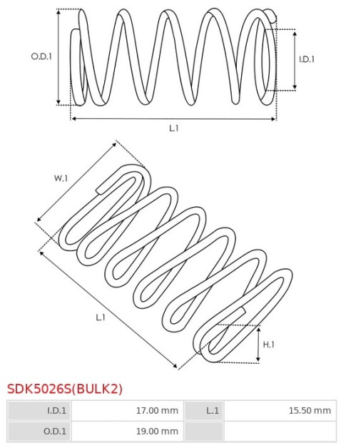 Indítómotor bendixek rugói - SDK5026S(BULK2)