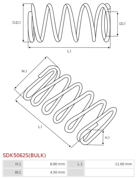 Indítómotor bendixek rugói - SDK5062S(BULK)