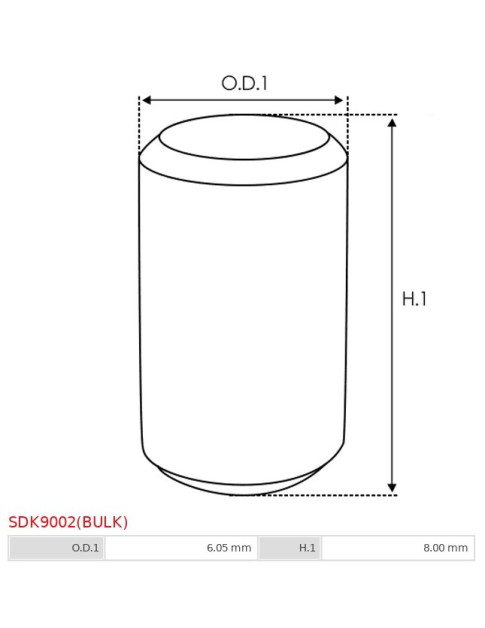 Indítómotor bendixek hengerei - SDK9002(BULK)