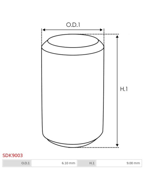 Indítómotor bendixek hengerei - SDK9003